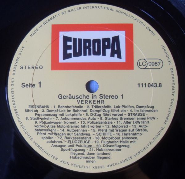 No Artist : Geräusche In Stereo 1  (LP, RE)