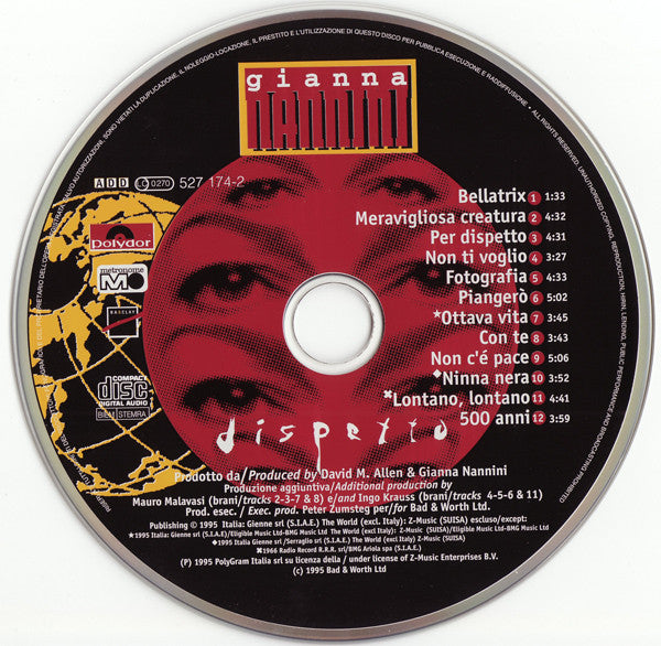 Gianna Nannini : Dispetto (CD, Album)