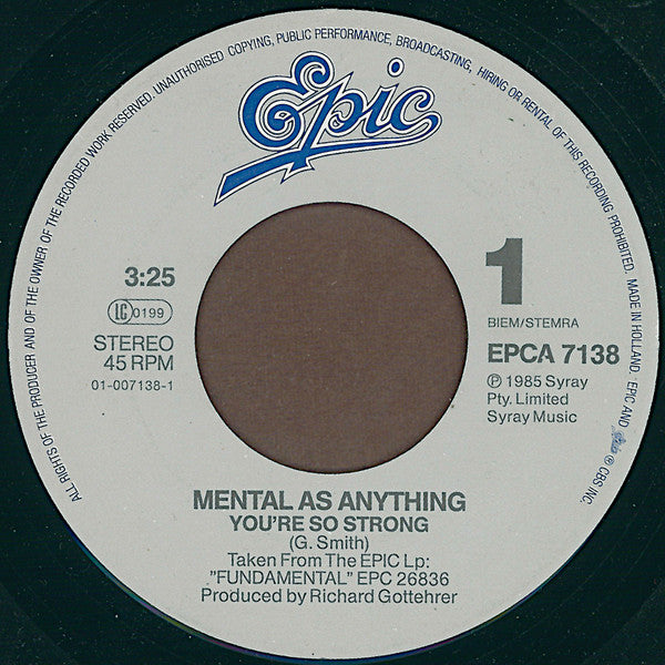 Mental As Anything : You're So Strong (7")