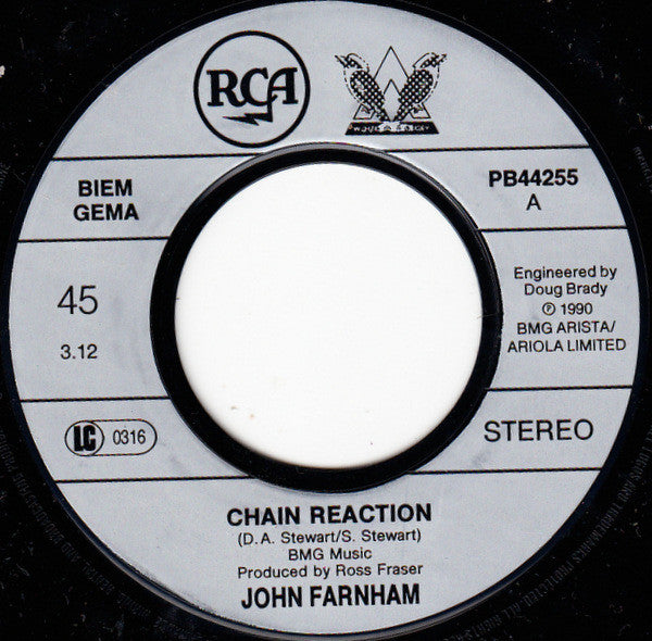 John Farnham : Chain Reaction - In Days To Come (7", Single)