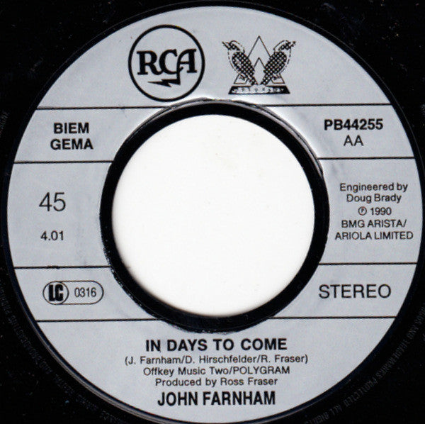 John Farnham : Chain Reaction - In Days To Come (7", Single)