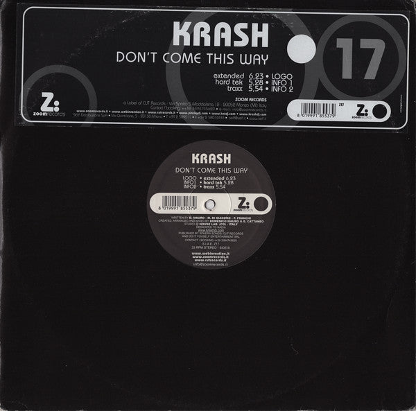 Krash (2) : Don't Come This Way (12")