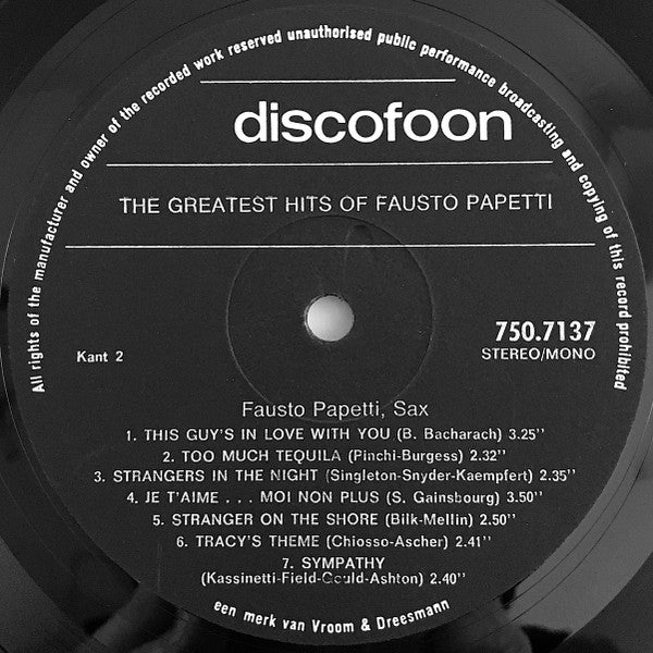 Fausto Papetti : The Greatest Hits Of Fausto Papetti (LP, Comp)