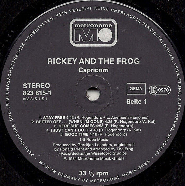 Rickey & The Frog* : Capricorn (LP, Album)