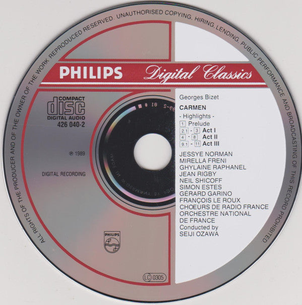Georges Bizet - Jessye Norman, Orchestre National De France - Seiji Ozawa : Carmen - Highlights (CD, Album)
