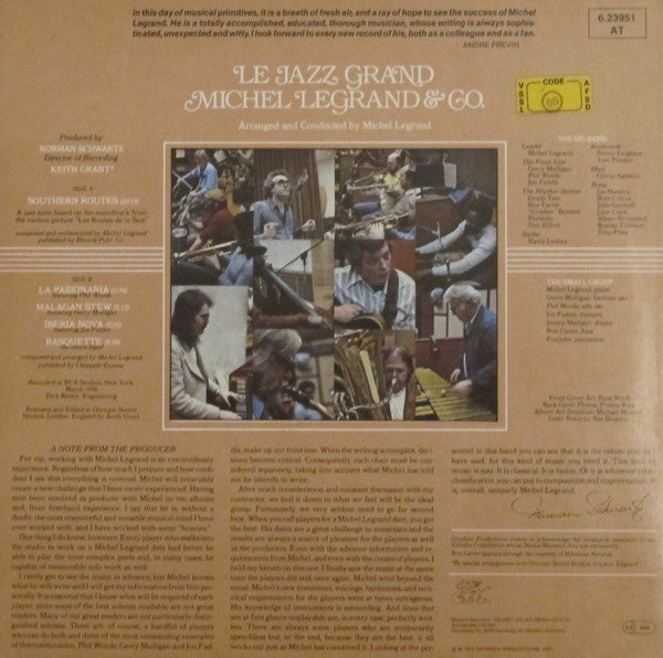 Michel Legrand & Co. : Le Jazz Grand (LP, Album, Gat)