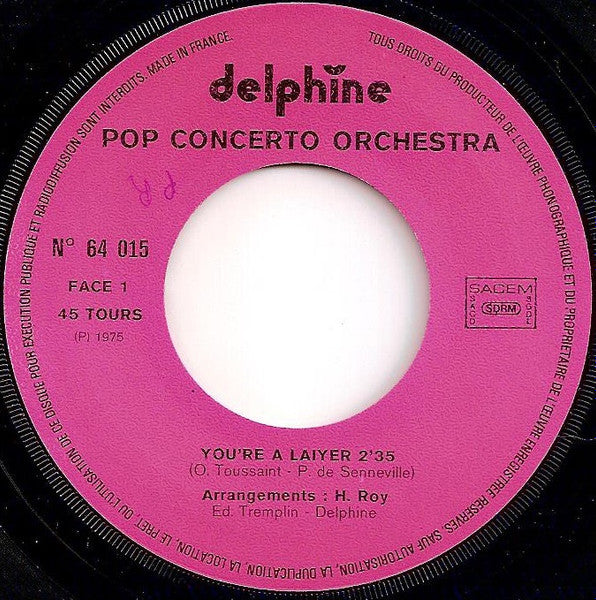Pop Concerto Orchestra : You're A Laiyer (7", Single)
