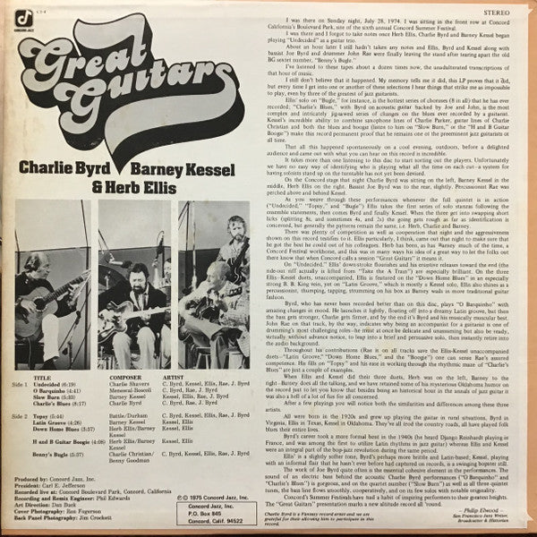 Great Guitars* - Charlie Byrd - Barney Kessel - Herb Ellis : Great Guitars (LP, Album)