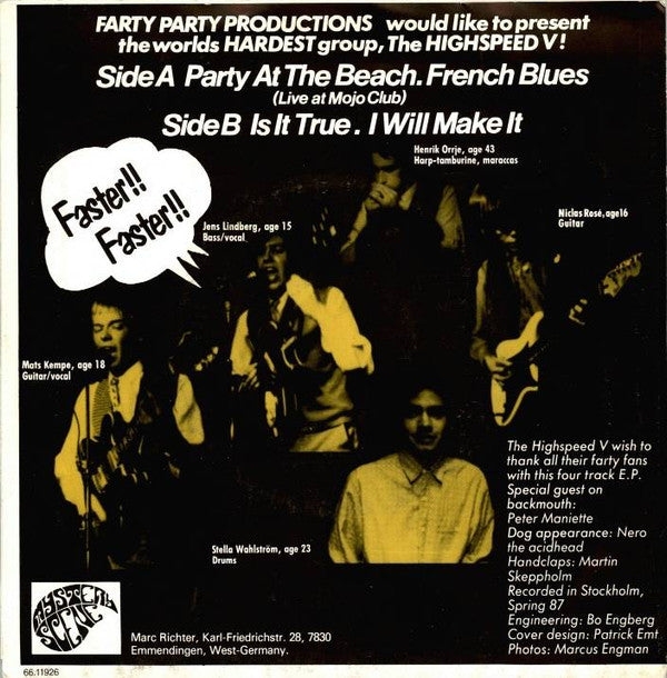 The Highspeed V : Get High With The Highspeed V (7", EP)
