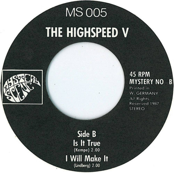 The Highspeed V : Get High With The Highspeed V (7", EP)