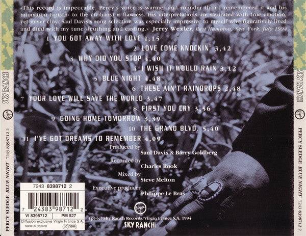 Percy Sledge : Blue Night (CD, Album)