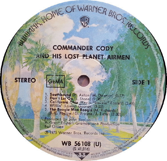 Commander Cody And His Lost Planet Airmen : Commander Cody And His Lost Planet Airmen (LP, Album)