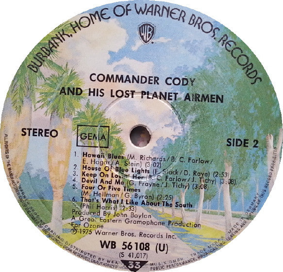 Commander Cody And His Lost Planet Airmen : Commander Cody And His Lost Planet Airmen (LP, Album)