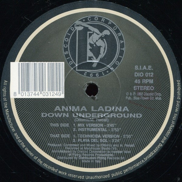 Anima Ladina : Down Underground (12")