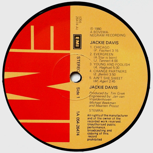 Jackie Davis : Jackie Davis (LP, Album)