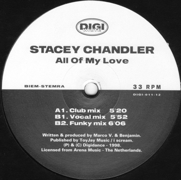 Stacey Chandler : All Of My Love (12")