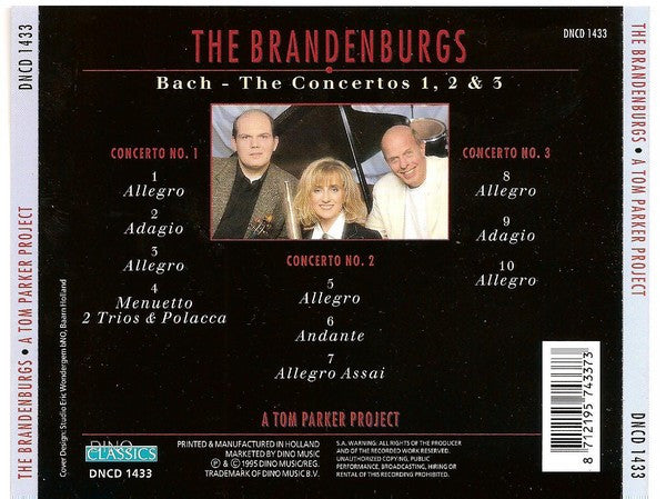Tom Parker Featuring Berdien Stenberg & Jaap van Zweden / Johann Sebastian Bach : The Brandenburgs - The Concertos 1, 2 & 3 (A Tom Parker Project) (CD, Album)