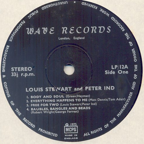 Louis Stewart & Peter Ind : Baubles, Bangles And Beads (LP, Album)