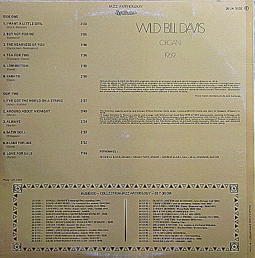 Wild Bill Davis : Organ 1959 (LP, Album, RE)