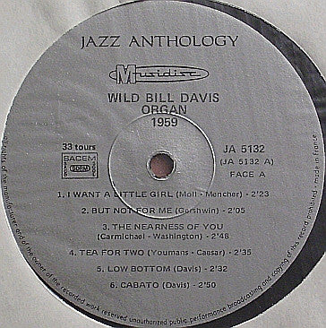 Wild Bill Davis : Organ 1959 (LP, Album, RE)