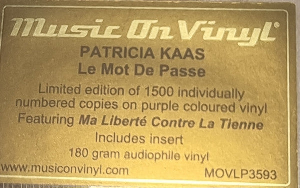 Patricia Kaas : Le Mot De Passe (LP, Album, Ltd, Num, RE, Pur)