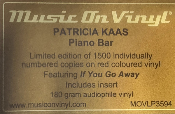 Patricia Kaas : Piano Bar (LP, Album, Ltd, Num, RE, Red)