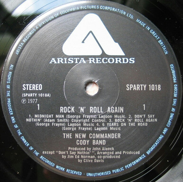 The New Commander Cody Band* : Rock N' Roll Again (LP, Album)