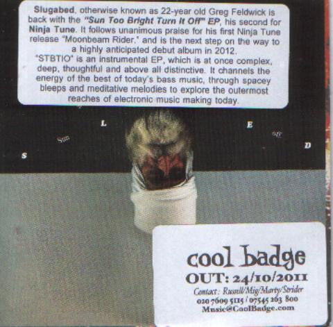 Slugabed : Sun Too Bright Turn It Off (CD, EP, Promo)
