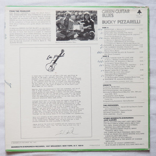 Bucky Pizzarelli : Green Guitar Blues (LP, Album)