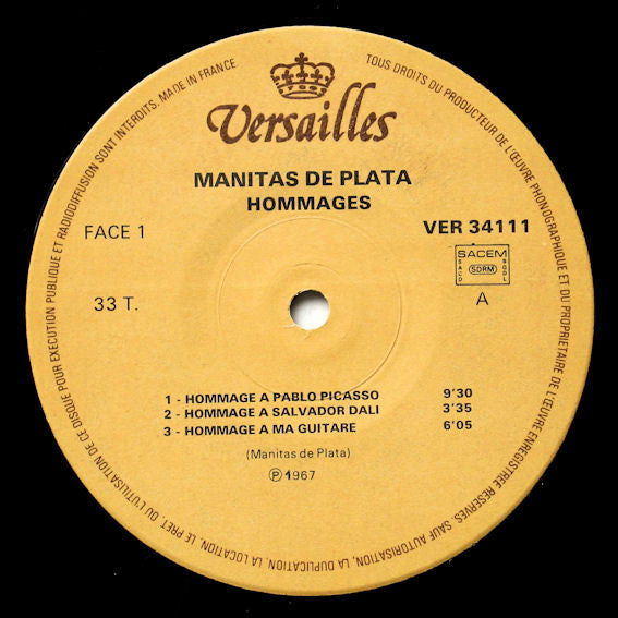 Manitas De Plata : Hommages (LP, Album, RE)