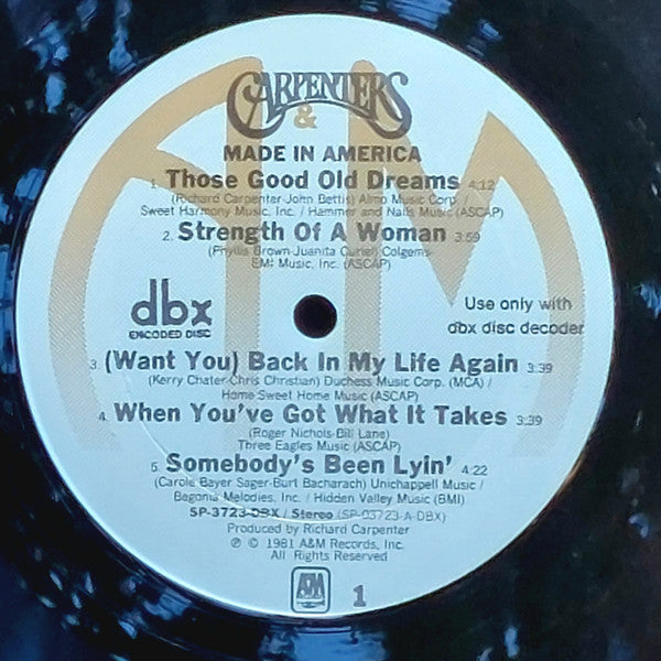 Carpenters : Made In America (LP, Album, DBX)
