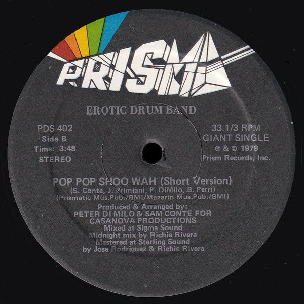 Erotic Drum Band : Pop Pop Shoo Wah (12")