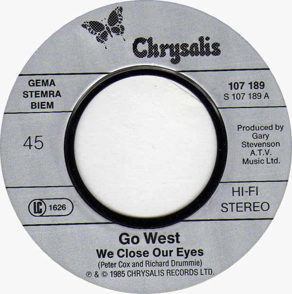 Go West : We Close Our Eyes (7", Single)