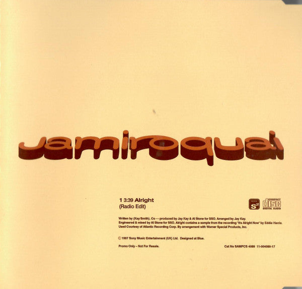 Jamiroquai : Alright (CD, Single, Promo)