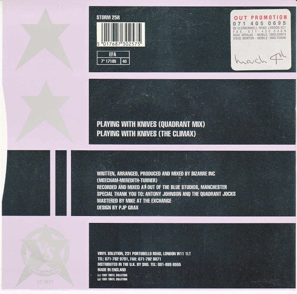 Bizarre Inc : Playing With Knives (7")