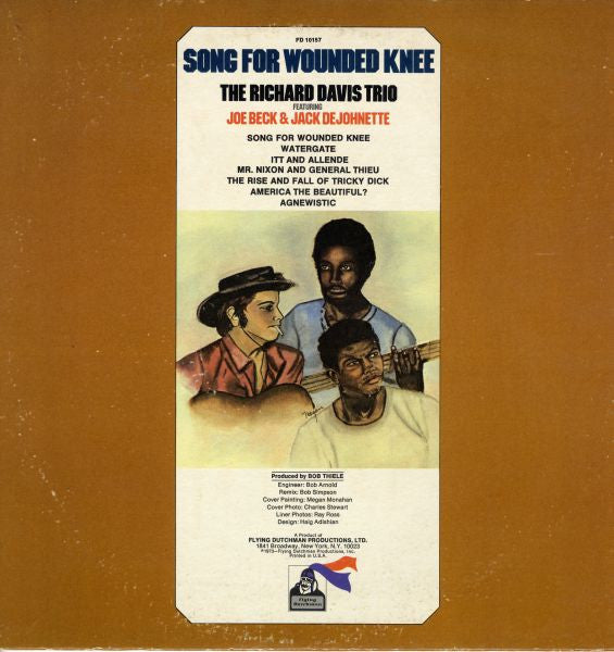 The Richard Davis Trio Featuring Joe Beck & Jack DeJohnette : Song For Wounded Knee (LP, Album)