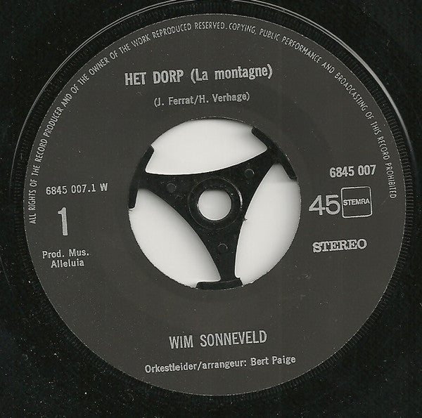 Wim Sonneveld / Zjef Vanuytsel : Mijn Dorp Van Toen (7", Single)