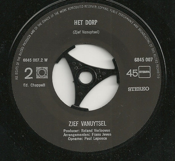Wim Sonneveld / Zjef Vanuytsel : Mijn Dorp Van Toen (7", Single)