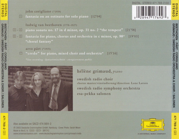 Hélène Grimaud / Sveriges Radios Symfoniorkester / Radiokören / Esa-Pekka Salonen : Credo (CD, Album)