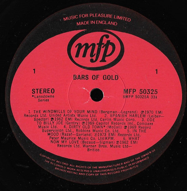 Various : Bars Of Gold (2xLP, Comp, Gat)