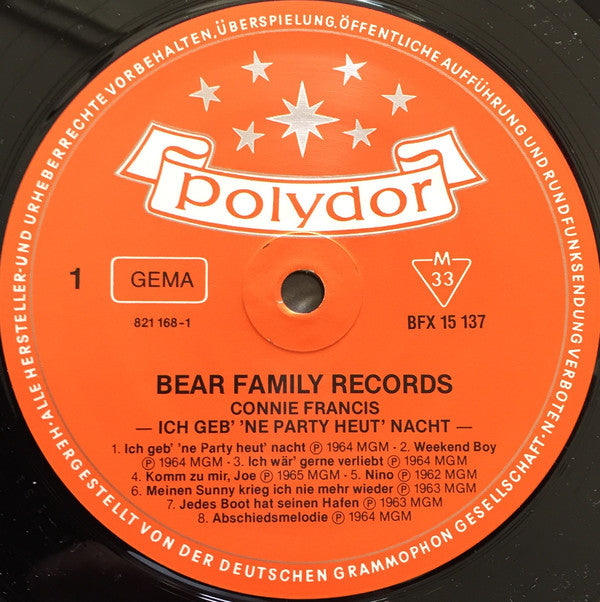 Connie Francis : Ich Geb' 'ne Party Heut' Nacht (LP, Comp)