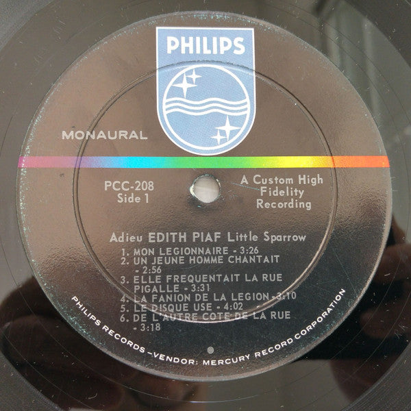 Edith Piaf : Adieu, Little Sparrow (LP, Mono, Gat)