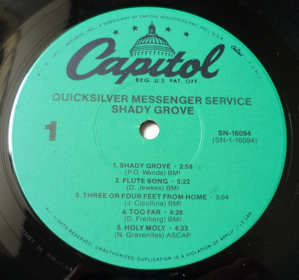 Quicksilver* : Shady Grove (LP, Album, RE)
