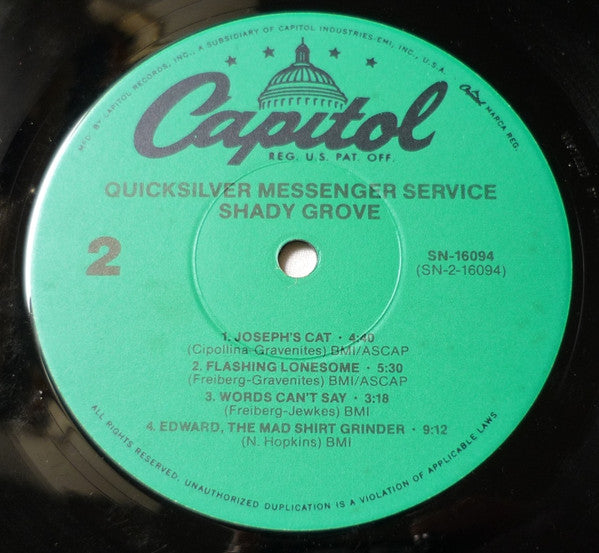 Quicksilver* : Shady Grove (LP, Album, RE)