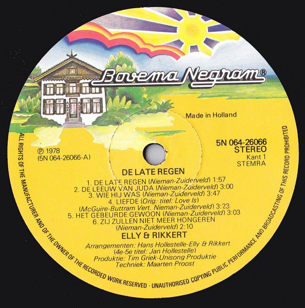 Elly & Rikkert : De Late Regen (LP, Album, Gat)