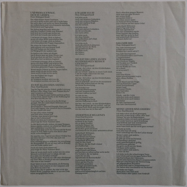 Hildegard Knef : Lausige Zeiten (LP, Album)