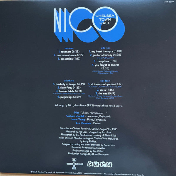 Nico (3) : Chelsea Town Hall (2xLP, Album, RE, Tra)