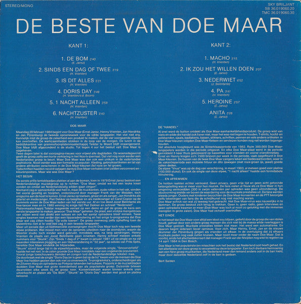 Doe Maar : De Beste Van Doe Maar (LP, Comp)