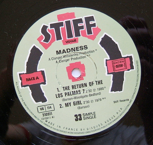 Madness : The Return Of The Los Palmas 7 (12", Single)