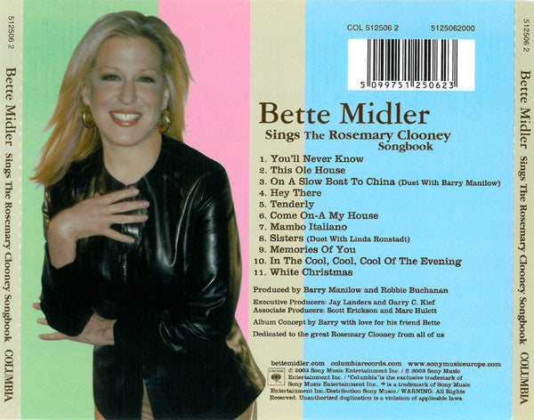 Bette Midler : Sings The Rosemary Clooney Songbook (CD, Album)
